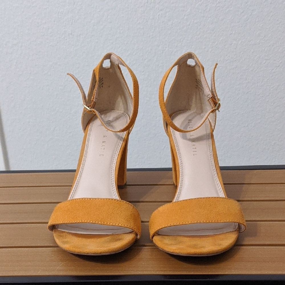 Kelly & Katie Yellow High Heels with Sleek Straps